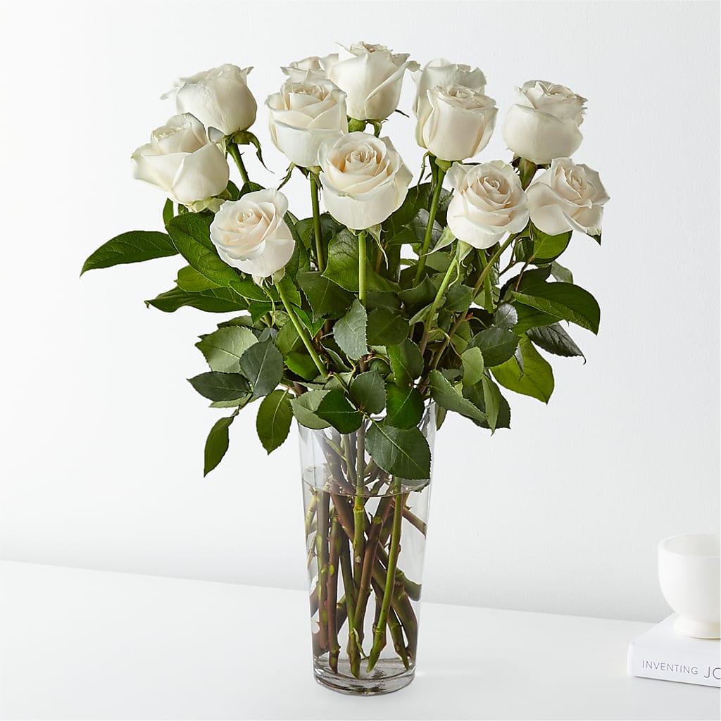 Long Stem White Rose Bouquet – Oak Creek Florist, Concord CA
