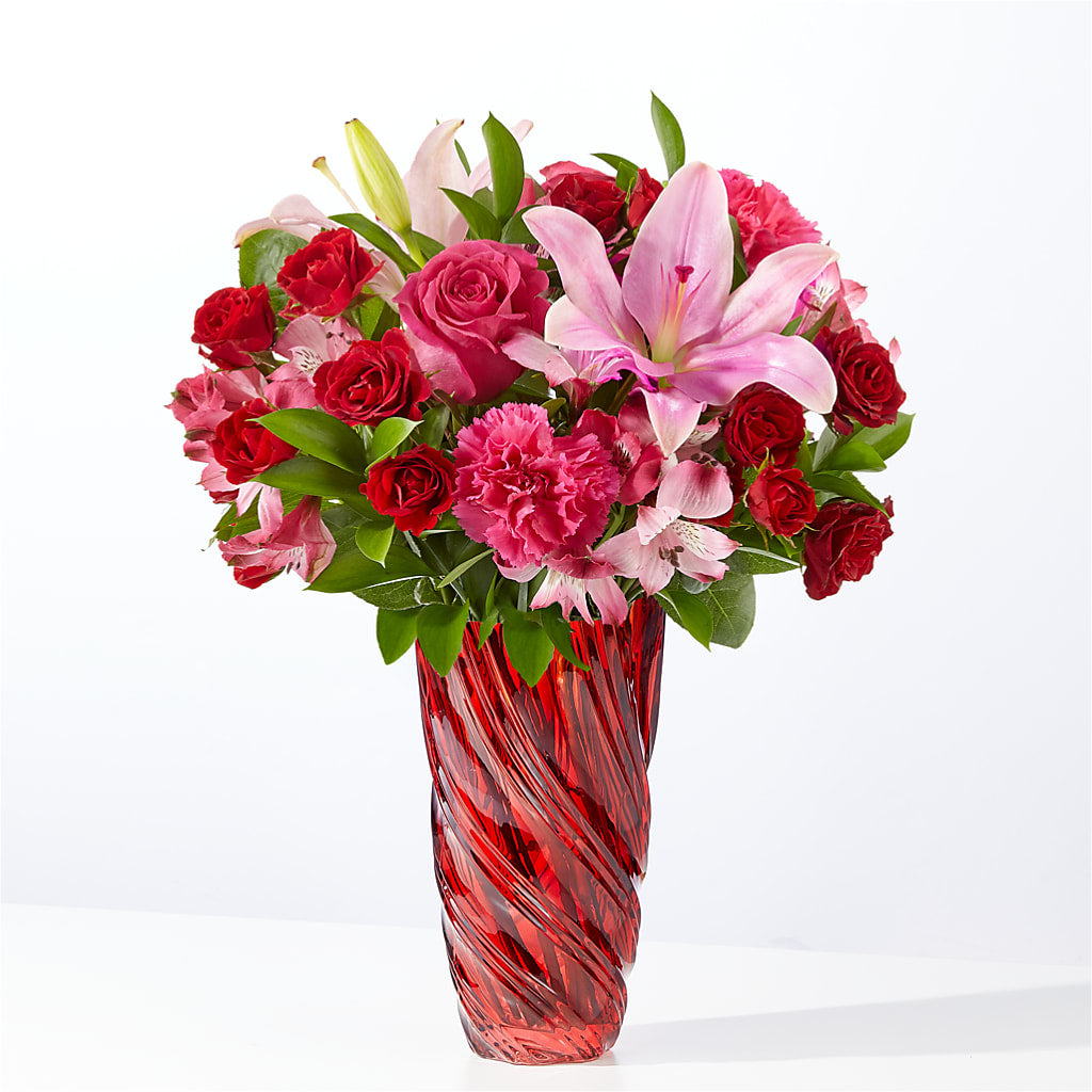 In Love Bouquet with Luxe Swirl Vase – Oak Creek Florist, Concord CA
