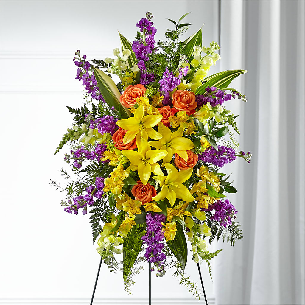 Thoughtful Prayers Standing Spray – Oak Creek Florist, Concord CA