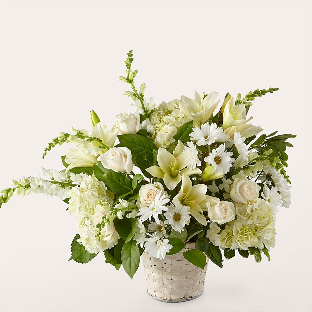Ivory Elegance Floral Basket – Oak Creek Florist, Concord CA