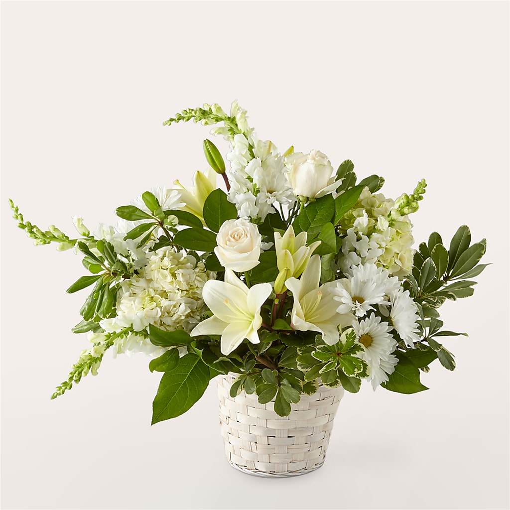 Ivory Elegance Floral Basket – Oak Creek Florist, Concord CA
