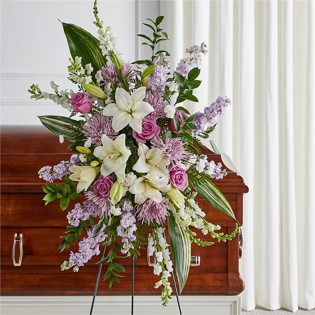 Grateful Hearts Standing Spray – Oak Creek Florist, Concord CA
