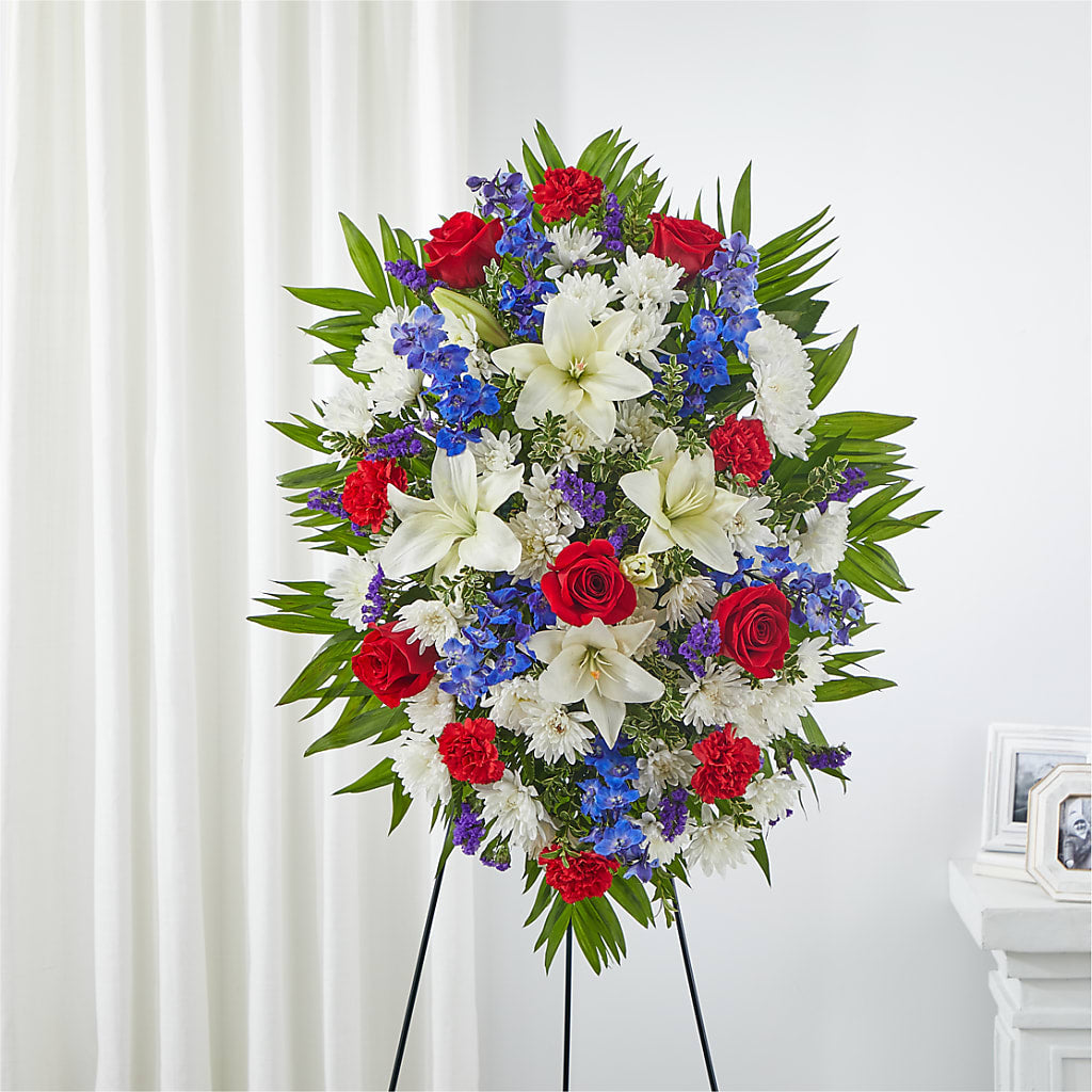 Cherished Service Standing Spray – Oak Creek Florist, Concord CA