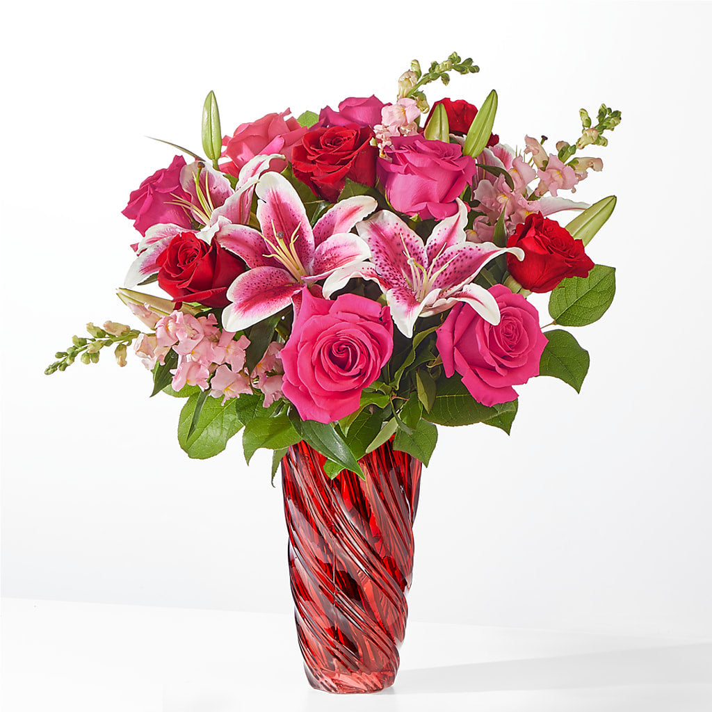 Always You Bouquet with Luxe Swirl Vase – Oak Creek Florist, Concord CA