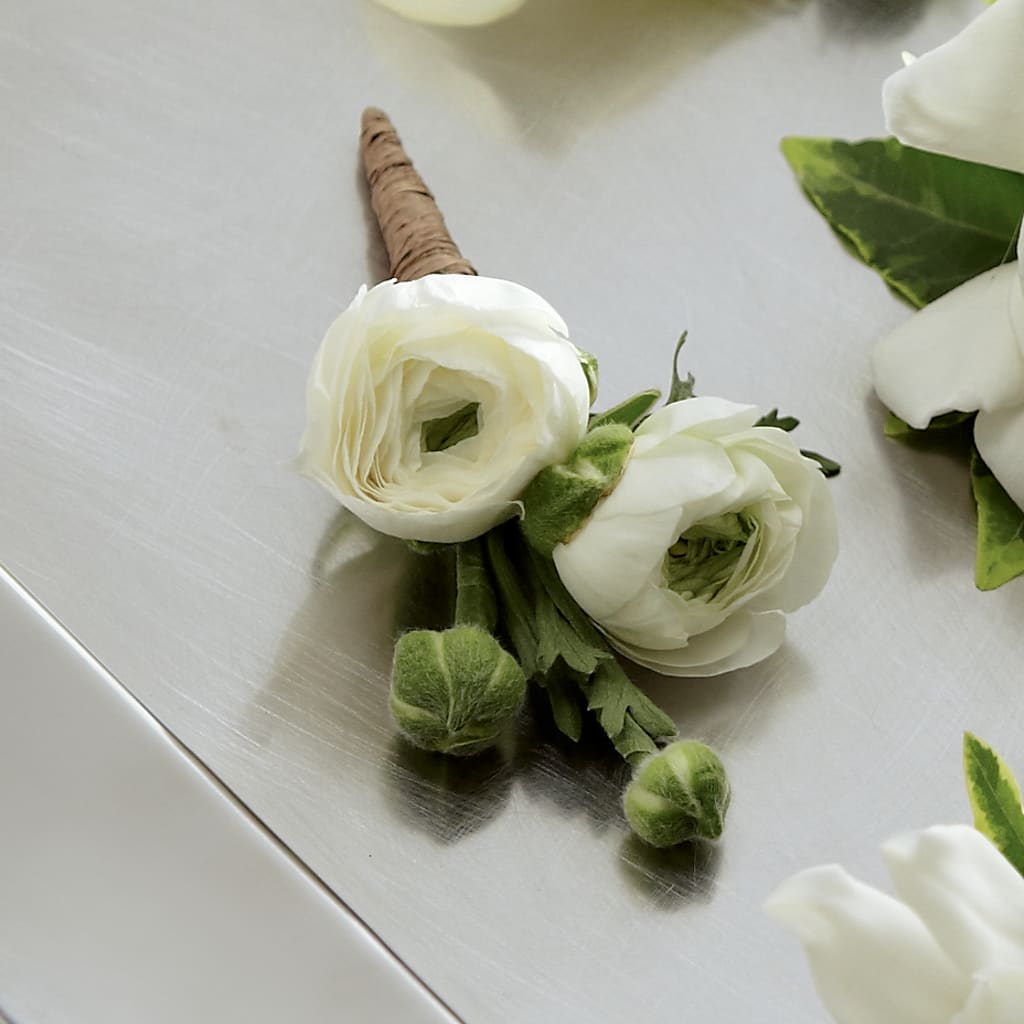 White Ranunculus Boutonniere – Oak Creek Florist, Concord CA