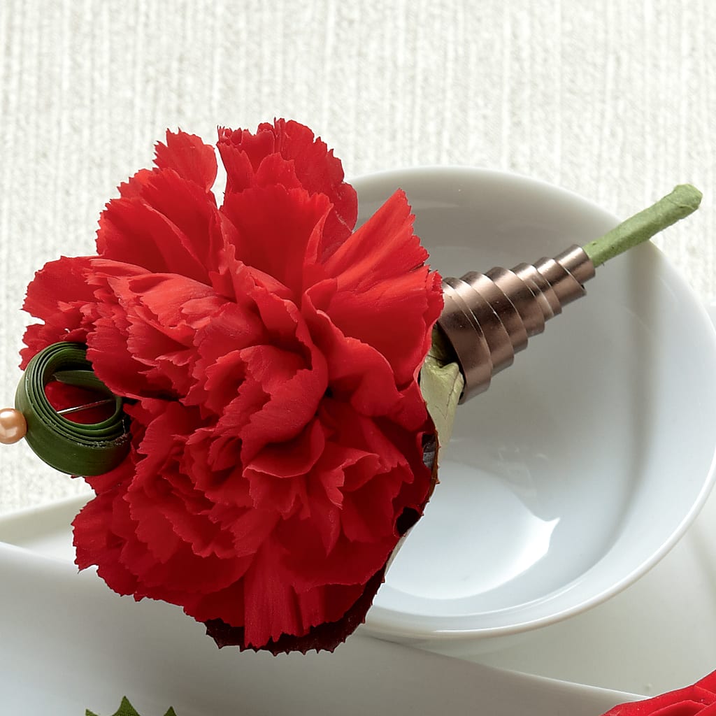 Red Carnation Boutonniere – Oak Creek Florist, Concord CA
