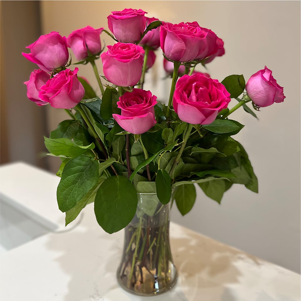 Long Stem Pink Rose Bouquet –  Oak Creek Florist, Concord CA