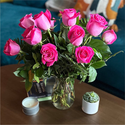 Long Stem Pink Rose Bouquet –  Oak Creek Florist, Concord CA
