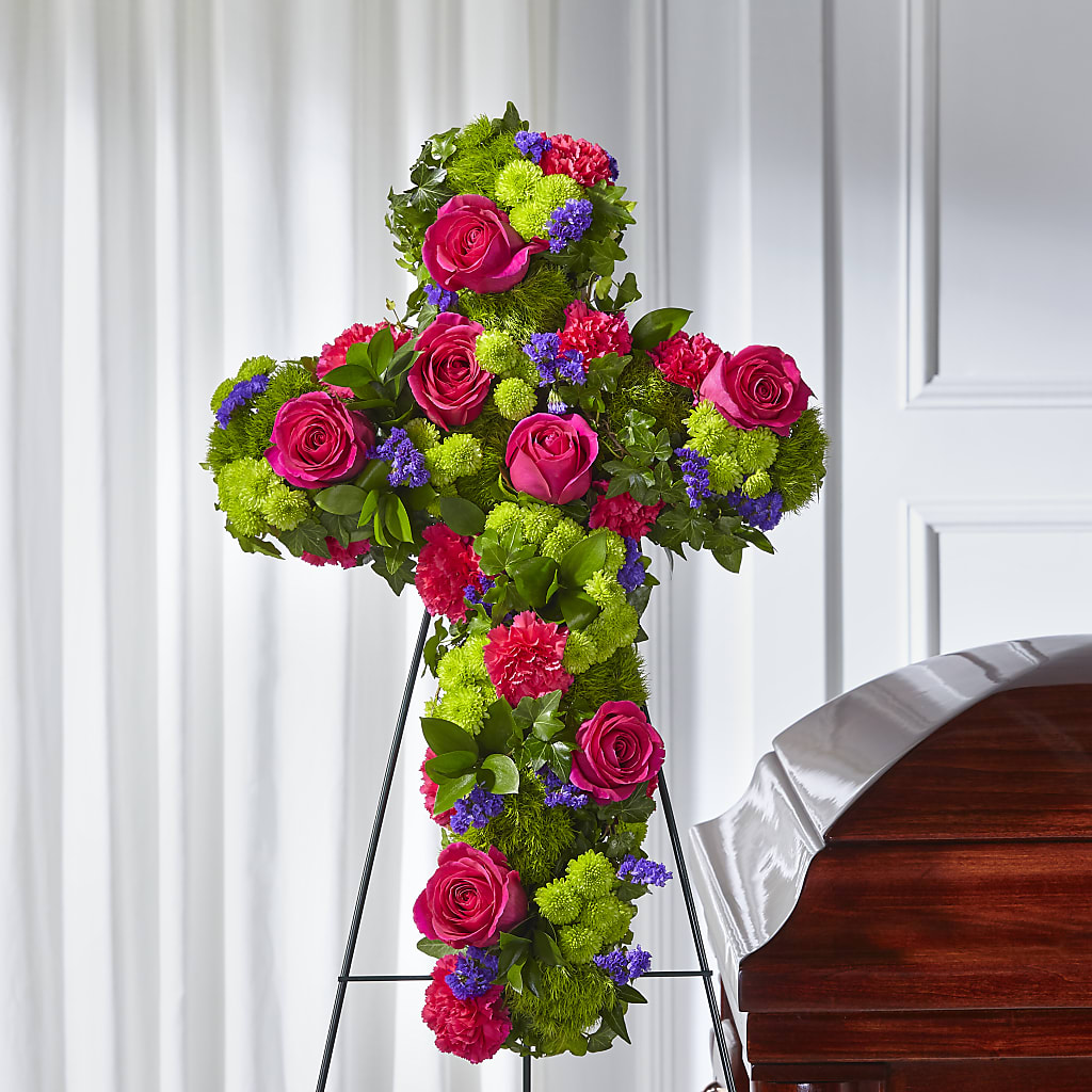 Tribute Rose Floral Cross –  Oak Creek Florist, Concord CA