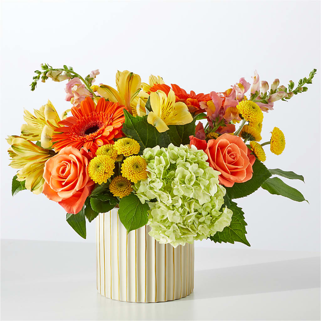 Autumn Sunshine Bouquet with Ivory Vase –  Oak Creek Florist, Concord CA