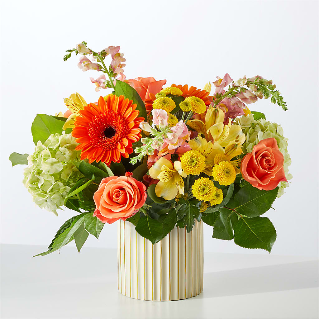 Autumn Sunshine Bouquet with Ivory Vase –  Oak Creek Florist, Concord CA