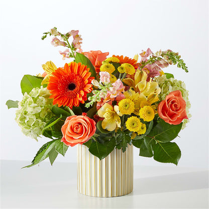 Autumn Sunshine Bouquet with Ivory Vase –  Oak Creek Florist, Concord CA