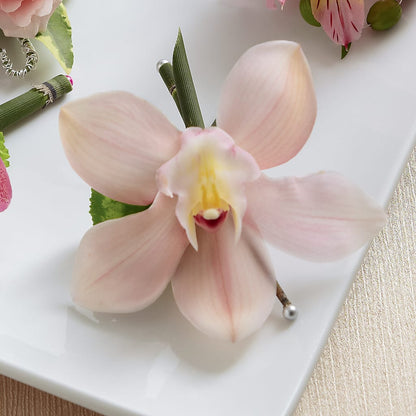 Pink Cymbidium Boutonniere –  Oak Creek Florist, Concord CA