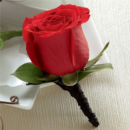 Red Rose Boutonniere –  Oak Creek Florist, Concord CA