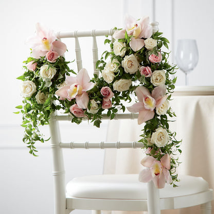 Orchid Rose Chair Décor –  Oak Creek Florist, Concord CA